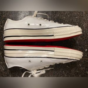 Converse All Stars white parent leather women’s shoes NWOT